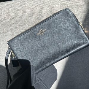 COACH Black Leather Wristlet